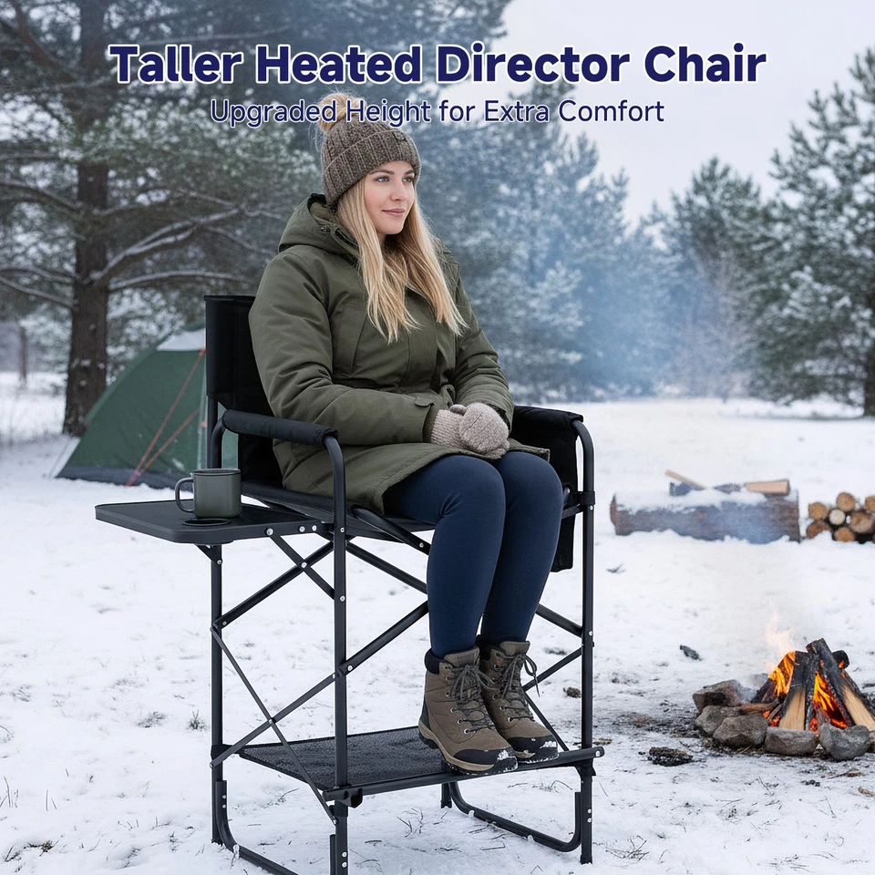 Высокое кресло для кемпинга с подогревом - 3-уровневое сиденье в режиссерском стиле с подогревом - Изображение 3 из 4