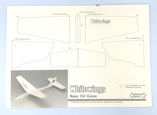1986 Whitewings Racer 514 Goose Yasuaki Ninomiya Paper Airplane Model ...
