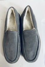 Vionic Men s GUSTAVO Shearling Faux Fur Lined Gray Slippers Shoes 8 New