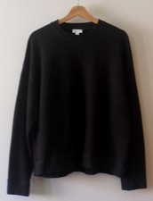 Sunspel - Casual Loopback Cotton Sweatshirt Black Size M  40 - 12 UK