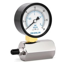 2" Steel Double Graduated Air Test Pressure gauges, 3/4" 0-30Psi Chrome Body