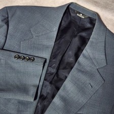 Polo University Club Ralph Lauren Blue Glen Plaid Blazer Sport Coat 42/44 L USA