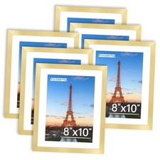 8x10 Picture Frame Bulk-6 Pack Picture Frames Collage Wall Decor, 8" 10" Gold