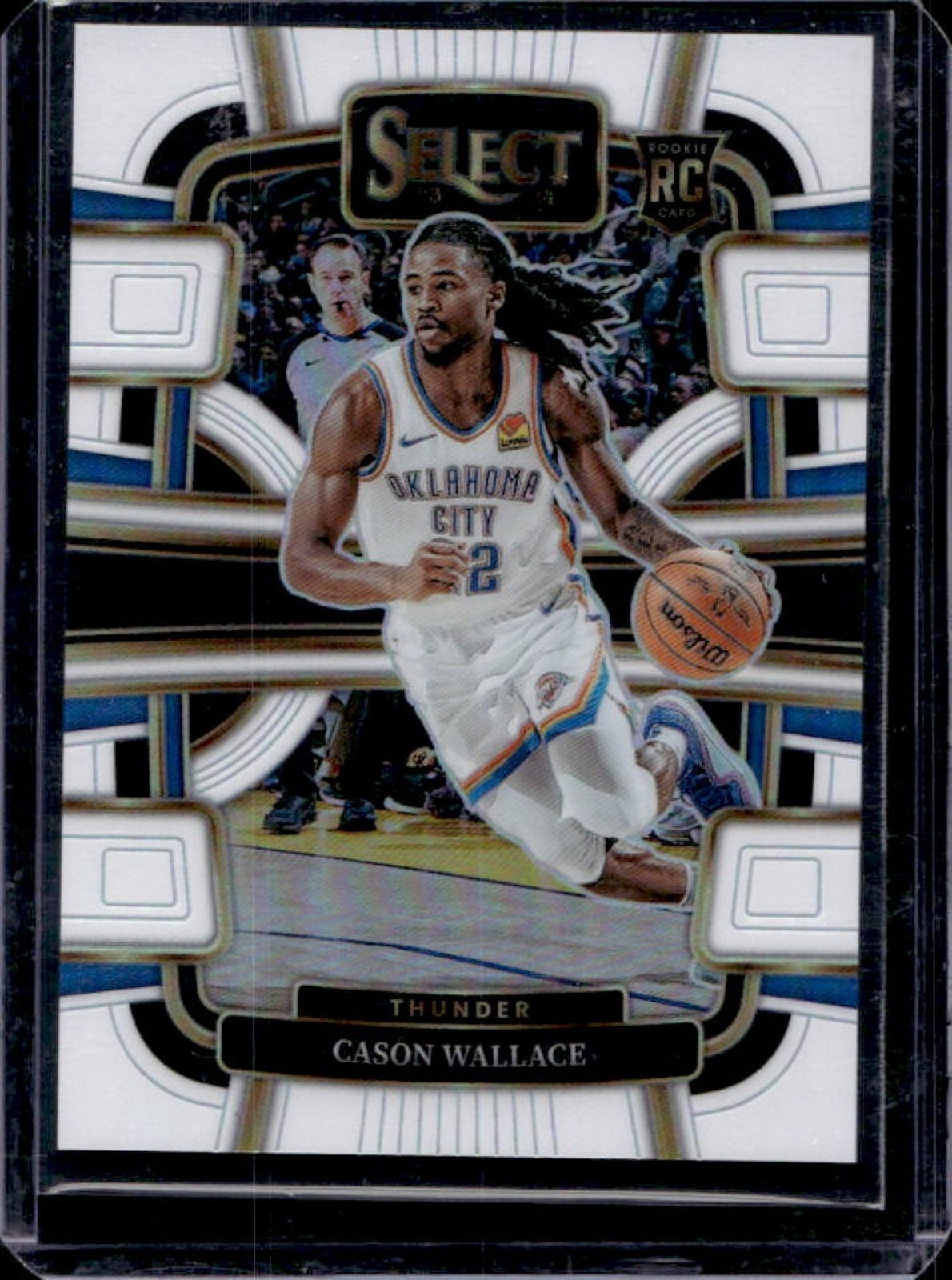 2023-24 Select Cason Wallace RC White Prizm Concourse #63/149 Thunder