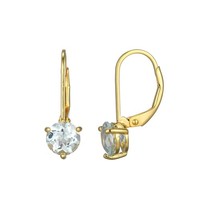 Cavill Ohrringe Damen 1,415Ct Topas Rund 925Er Silber Vergoldet Elegant