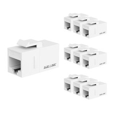 10 PCS White RJ45 Cat6 Keystone Coupler Female To Female Jack UTP Insert Plug