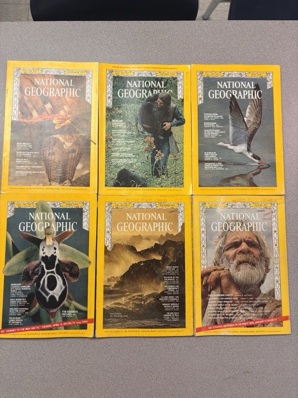 Early 1970s Vintage National Geographic Magazine Lot Of 6 Issues