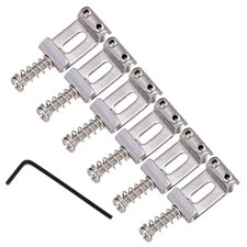 Guitare 6x Set Selles Électrique Vintage Plat Chrome Tremolo pour Fender Bridge