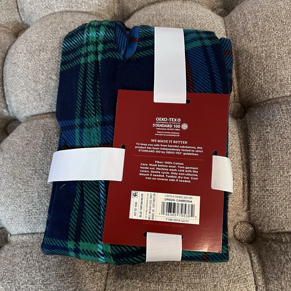 Cuello de muesca de vacaciones a cuadros para bebé con patas para dormir 3-6M azul algodón Wondershop Foto 2 de 2