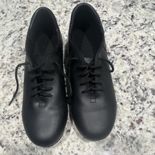 Black Leather Lace-Up Tap Shoes Size 9 — listing 4