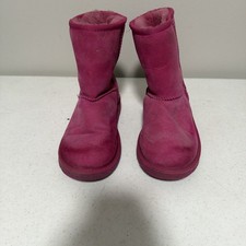 UGG Kid's Classic II Suede Boots - pink - Sz 4 Nice But Need Cleaning
