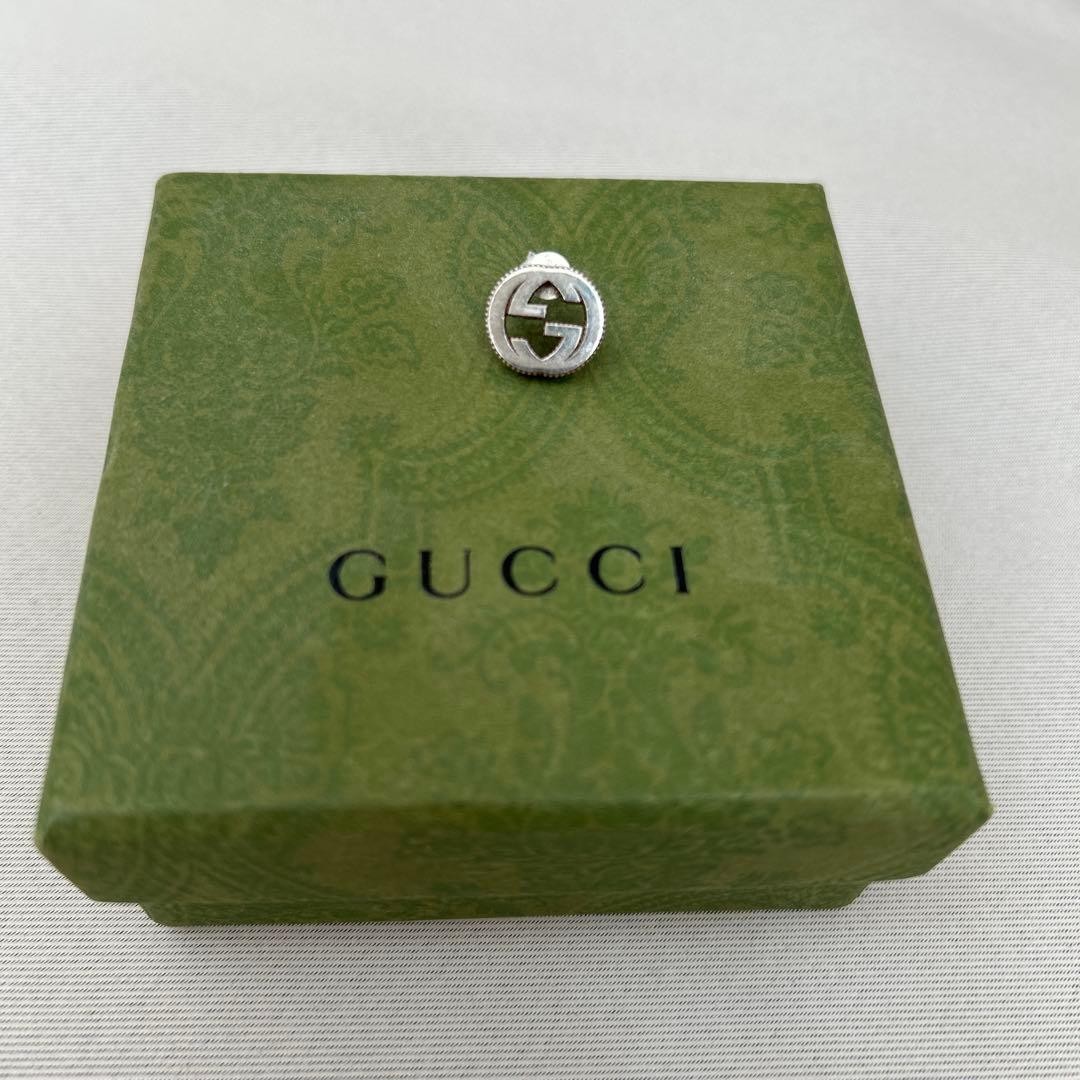 GUCCI Interlocking Logo Silver Earring One Ear Je… - image 1