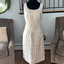 NWT Banana Republic Gold Houndstooth Sheath Dress10  Regencycore Tweed Corporate