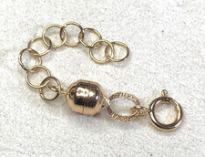 14k Yellow Gold Magnetic Clasp Converter Extender Chain Spring Ring JTV Italy F7