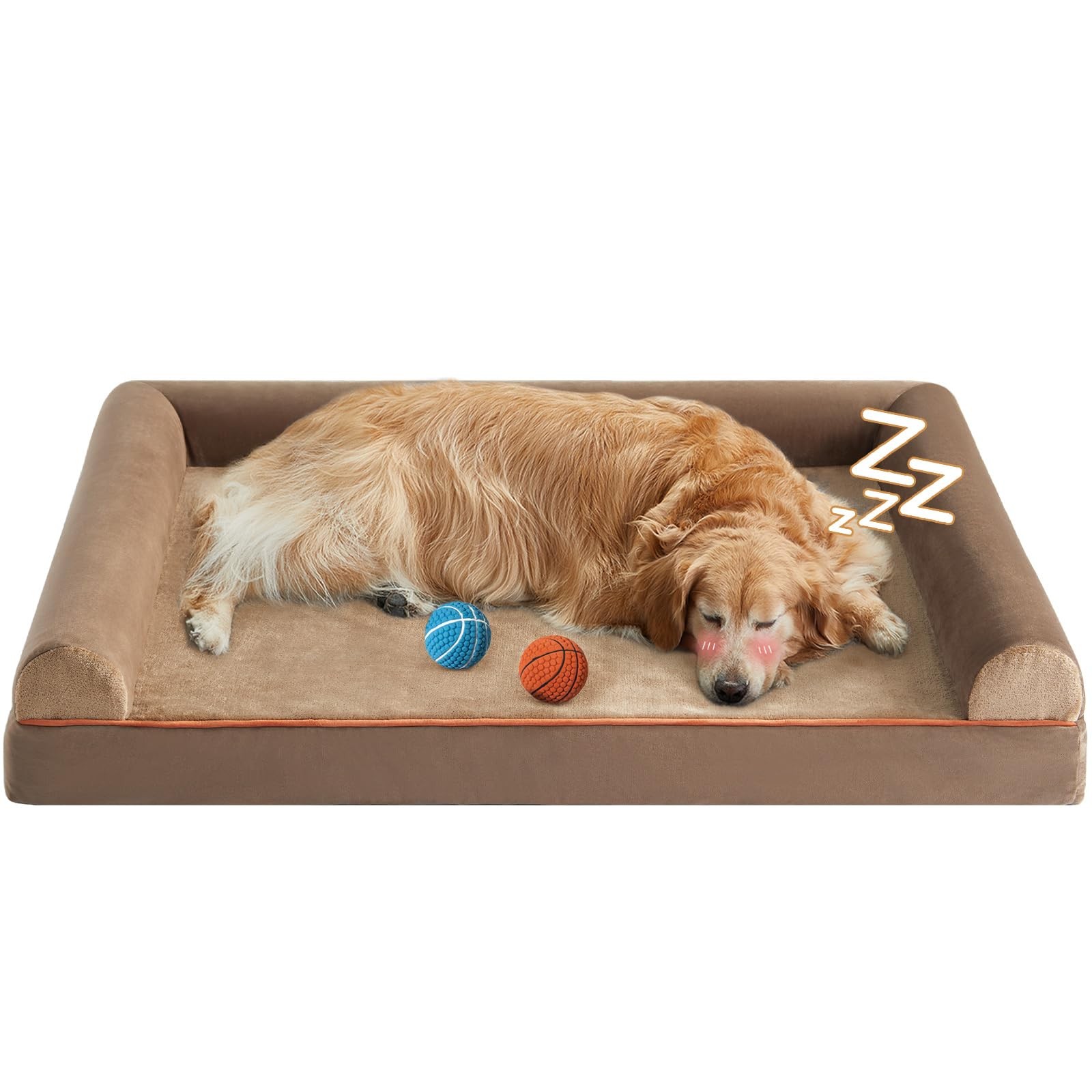 Washable Orthopedic Large Dog Bed with Removable Cover for Big Dogs