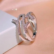 2CT Round Cut Lab Created Diamond Engagement Ring 14k White Gold Plated Silver