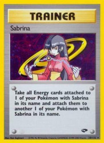 Moderately Played Sabrina - 20/132 - Holo Rare - Unlimited Edition Pokemon Gym C