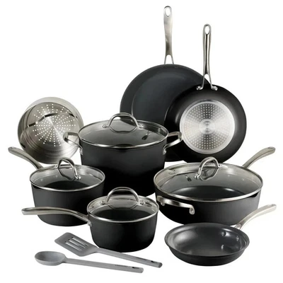Tramontina 12-Piece Ceramic Non Stick Pots & Pans Cookware Set with Utensils NEW