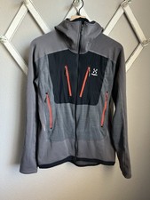 Haglofs Serac Hood Men's L Full Zip Polartec Hoodie Jacket - Gray