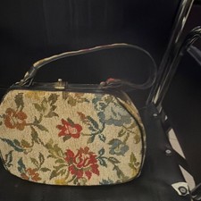 Vintage Floral Tapestry Purse Victorian Beige Multicolor Special Occasion