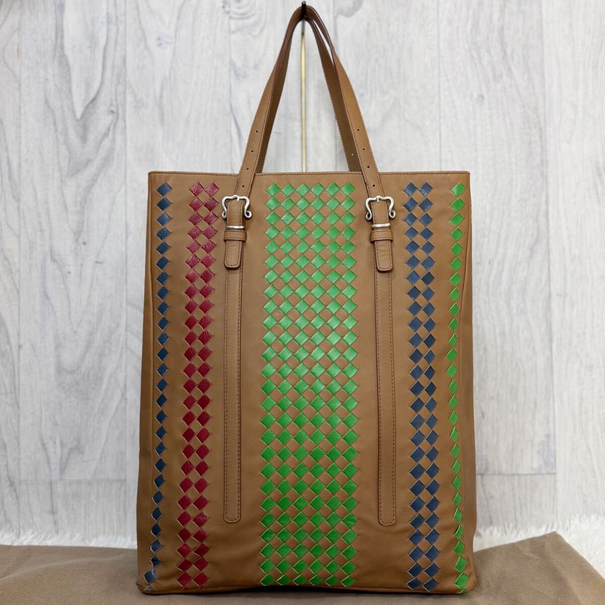 Bottega Veneta Multicolor Intrecciato A4 Leather Tote Bag thumbnail 2