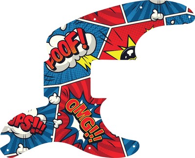 WD Custom Pickguard For Fender Telecaster Bass #GCM01 Comic Book Graphic