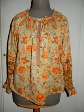Spell  And The Gypsy Floral & Seashells 100% cotton Boho Tunic/ Shirt   Size S