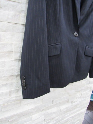 NEW Brooks Brothers Navy Blue Pinstripe Stretch Wool One Button Blazer Jacket 12 - Picture 3 of 6