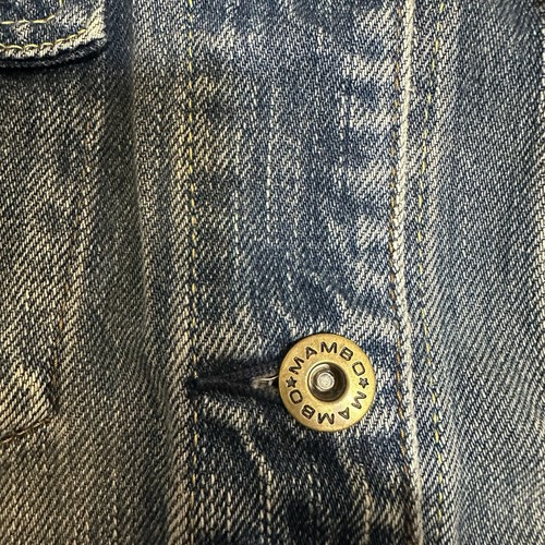 Womens Mambo Denim Jacket Size 12 Blue Wash Long Sleeve Goddess Vintage Floral - Picture 3 of 9
