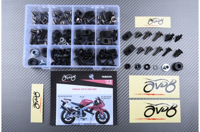 Kit vis pour carénage Yamaha YZF R1 1999 boulons couleur titane