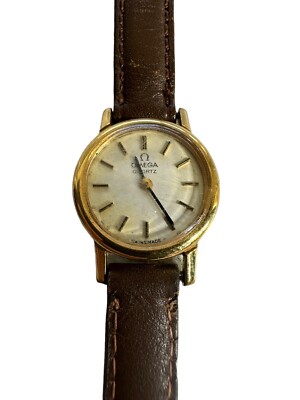 Vintage 1970's Omega De Ville Gold Plate Quartz Swiss Watch 591