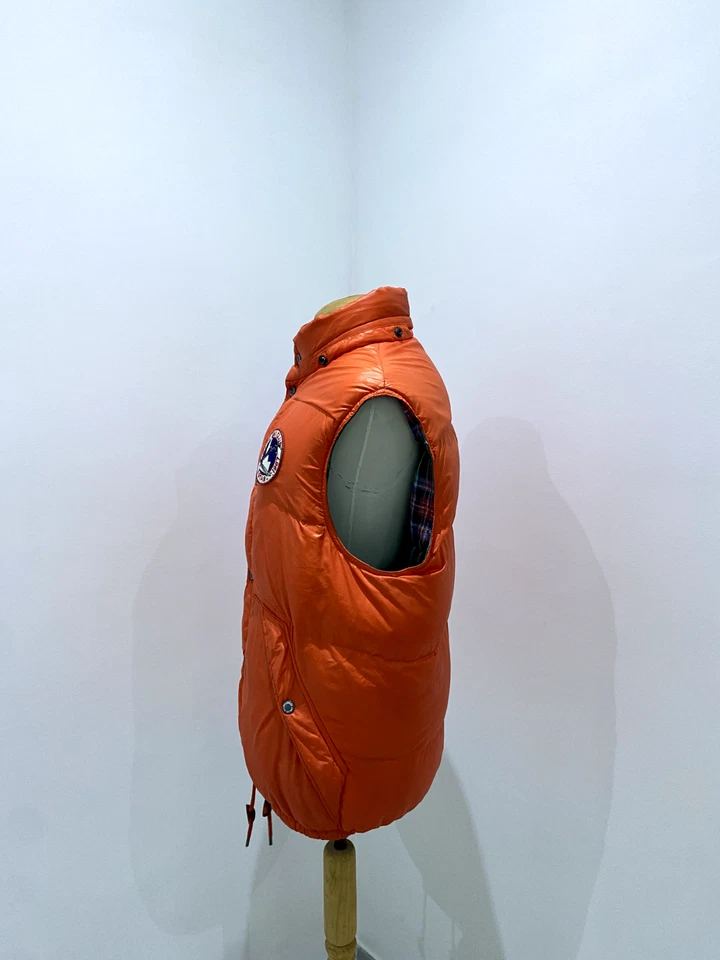 Polo Ralph Lauren RLPC лыж клуб вниз жилет размер M оранжевый клетку двусторонний винтажный - Изображение 3 из 4