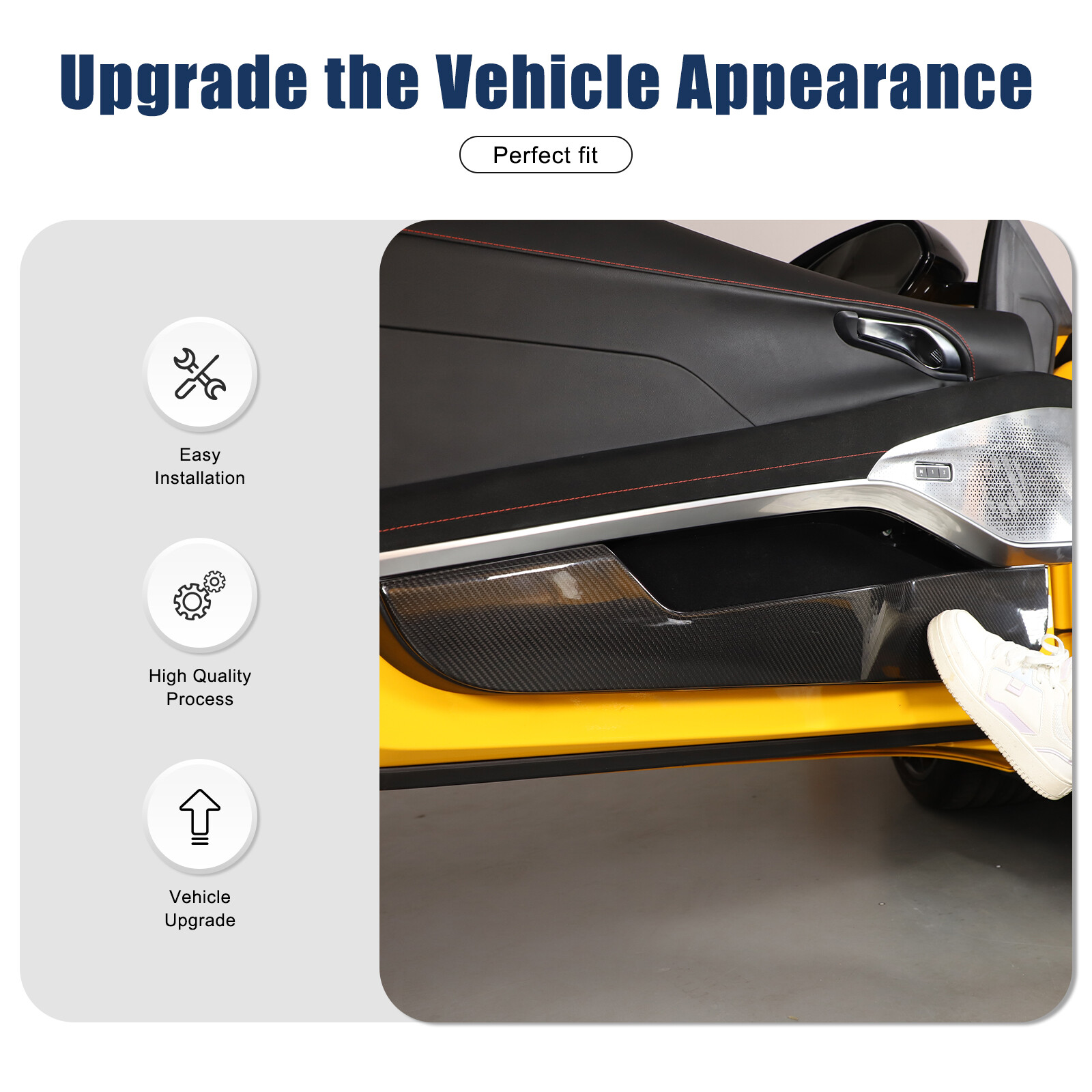 Dry Carbon For Lotus EMIRA 2021-23 Car Interior Door Lower Anti Kick Panel Trim