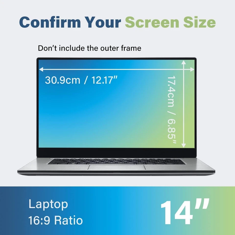 14 Inch 16:9 HD Laptop Privacy Screen Filter - Anti Glare Anti Blue Light (#14) - Image 2 of 4