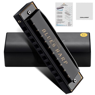 10 Hole Blues Diatonic Harmonica Key C Blues Harp for Beginners Mouth Organ