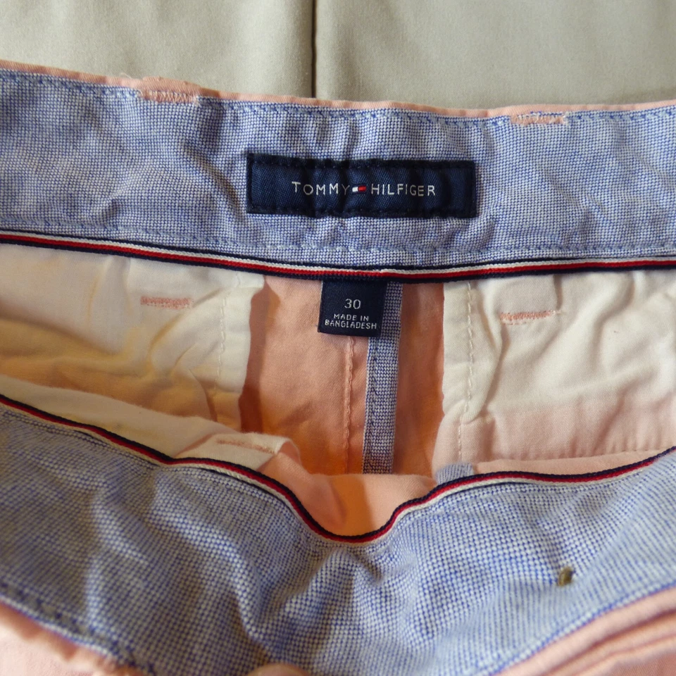 Tommy Hilfiger Pantalones Cortos Hombre Adulto 30 Rosa Caqui Clásico Chino Cuatro Bolsillos Foto 2 de 4
