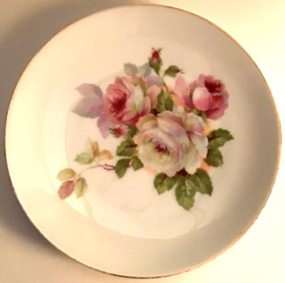 Antique Decorative Plate Thomas Serves Bavaria Hand-painted Roses 6 3/4''