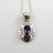 Handmade One of a Kind Sterling Silver Amethyst Pendant
