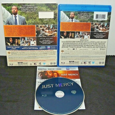 Just Mercy (Blu-Ray Digital, 2020) W/Slipcover Michael B Jordan