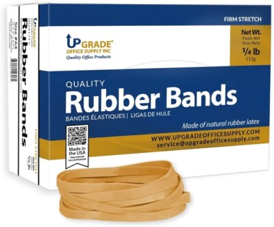 Upgrade Office Supply UPG22964 Rubber Bands, Size #64 (3-1/2'' x 1/4''), 1/4 lb...