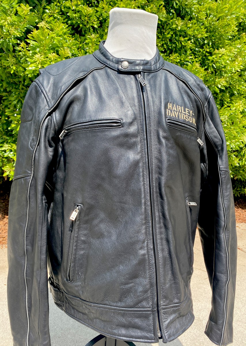 Harley Davidson Men TREK HDMC Leather Jacket XL Military Harley Davidson Men TREK HDMC Leather Jacket XL Military