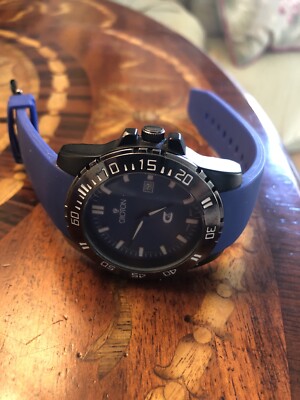 Croton CX328010 Men's Diver Watch Black Japan Quartz NEW BATTERY