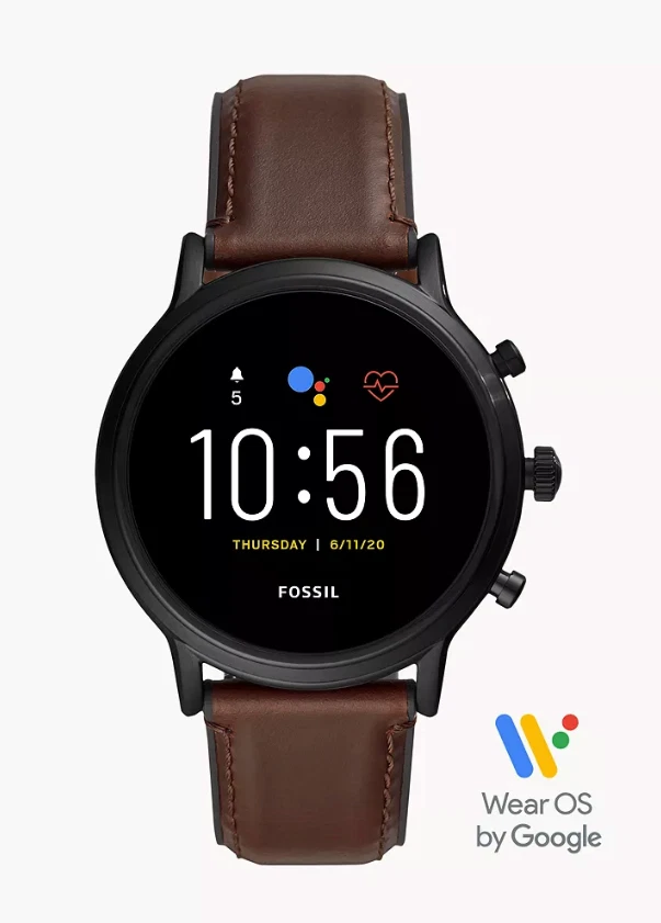Fossil Gen 5 Smartwatch Carlyle HR Dark Brown Leather 44mm New Sealed Free Ship - Image 3 of 4