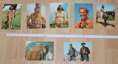 7 x post karte winnetou film ISV E 31 32 28 29 30 33 alt konvolut lot top deko