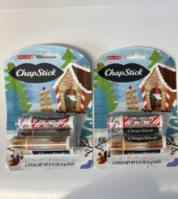 8 Candy Cane, Graham Cracker, Vanilla Icing, Milk Chocolate ChapStick FREE SHIP