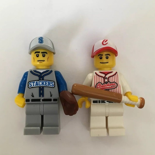 Lego 8803 Series 3 and 10 Minifigure BASEBALL PLAYER & Fielder LOT MBA