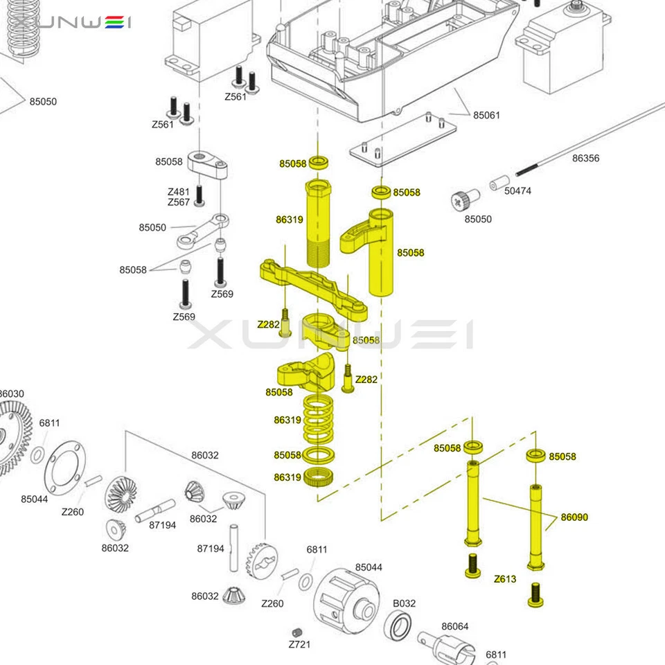 Steering Crank Assembly 85058 RC 1/8th HPI SAVAGE Flux HP XL X 4.6 5.9 21 25 SS - Image 2 of 4