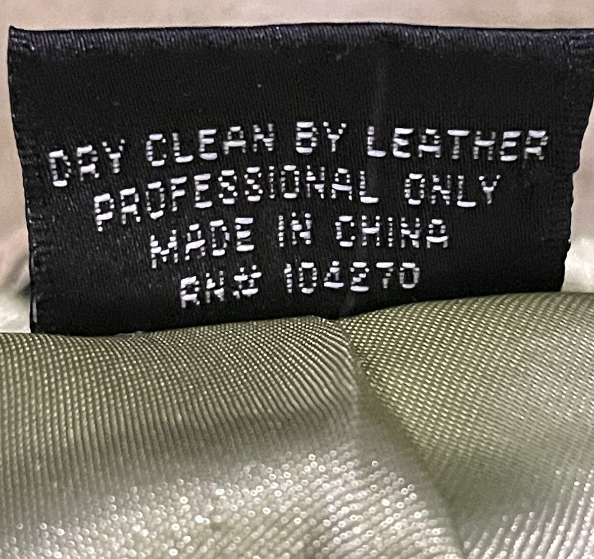 Vintage Metro Style Leather Jacket Women’s Size XL Green Embroidered Roses