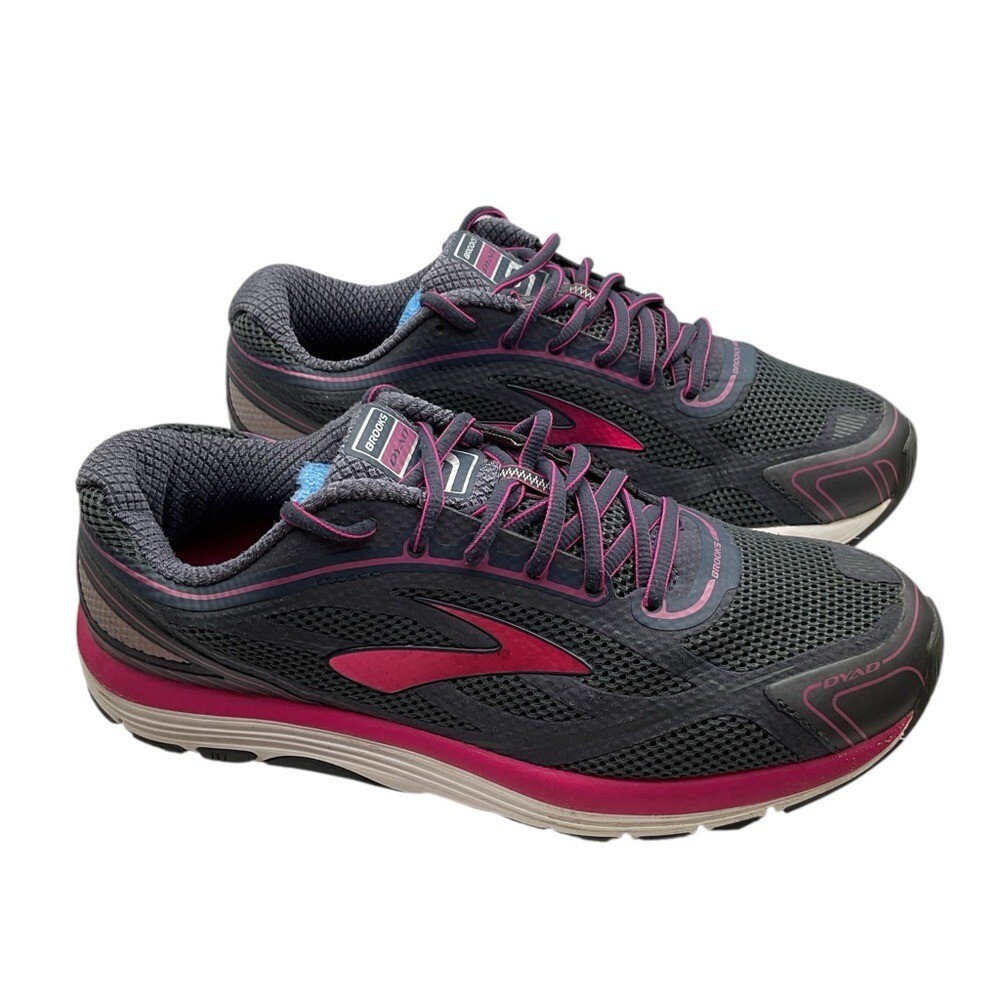 Brooks Dyad-9 Gray Purple Running size 11 Gym Sneakers 1202231B442