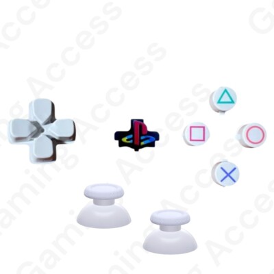 PS5 controller Custom Buttons- Custom Retro Painted Themd Logo, D-Pad &Joysticks